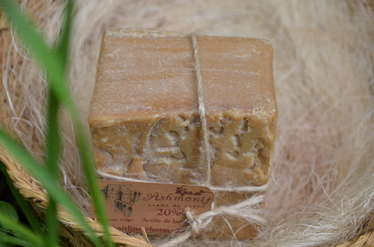 Jabón de Alepo - auténtico y artesanal, jabón natural hecho a mano con técnicas tradicionales 20% Aceite de Laurel, importado desde Siria