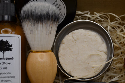 Kit de Rasage - Savon Naturel + Brosse Cheveux Délicat + Après Rasage + Rasoir et Recharges, cadeau idéal homme, cadeau papa, cadeau fête des pères, soin du visage.