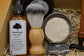 Kit de Rasage - Savon Naturel + Brosse Cheveux Délicat + Après Rasage + Rasoir et Recharges, cadeau idéal homme, cadeau papa, cadeau fête des pères, soin du visage.