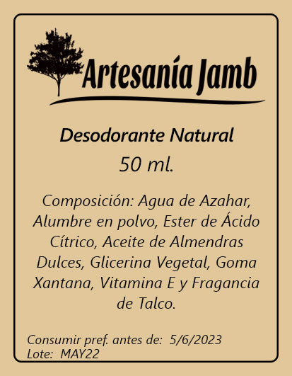 Desodorante natural en Crema - unisex, sin aluminio, sin parabenos, transpirable, natural, ecológico, elimina tu olor corporal, en cristal.