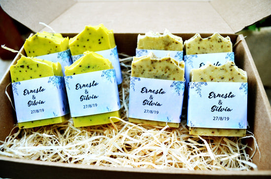 Lot de savons mariage, première communion, événement, baptême, cadeau personnalisé, détails pour événements, savons naturels, savons vegan. (Ils sont préparés sur commande, 2 mois à l&
