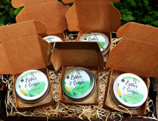 Lot Creams for wedding, baptism, personalized gift, details for events, natural creams, artisan creams, vegan creams.